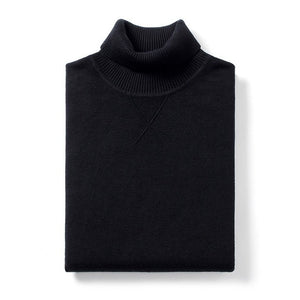 KUEGOU 2019 Autumn Plain Black Turtleneck Sweater