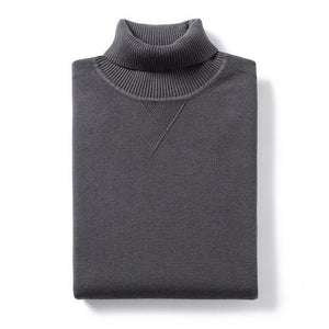 KUEGOU 2019 Autumn Plain Black Turtleneck Sweater