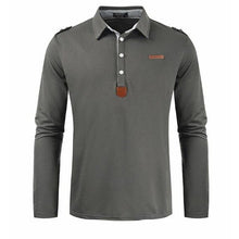 Load image into Gallery viewer, New Brand Men&#39;s Solid Long Sleeve Polo Shirt Men Autumn