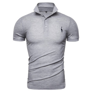 NEGIZBER New Man Polo Shirt Mens Casual Deer