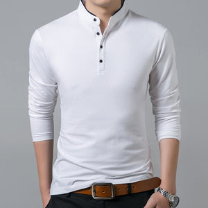 High Quality Men Polo Shirt Mens Long Sleeve Solid Polo