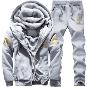 Tracksuit Men Sporting Fleece Thick Hooded Brand-Clothing