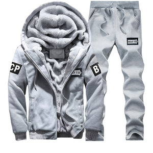 Tracksuit Men Sporting Fleece Thick Hooded Brand-Clothing