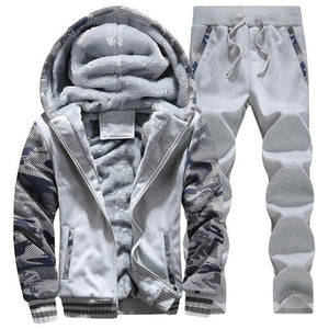 Tracksuit Men Sporting Fleece Thick Hooded Brand-Clothing