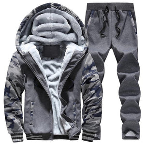 Tracksuit Men Sporting Fleece Thick Hooded Brand-Clothing